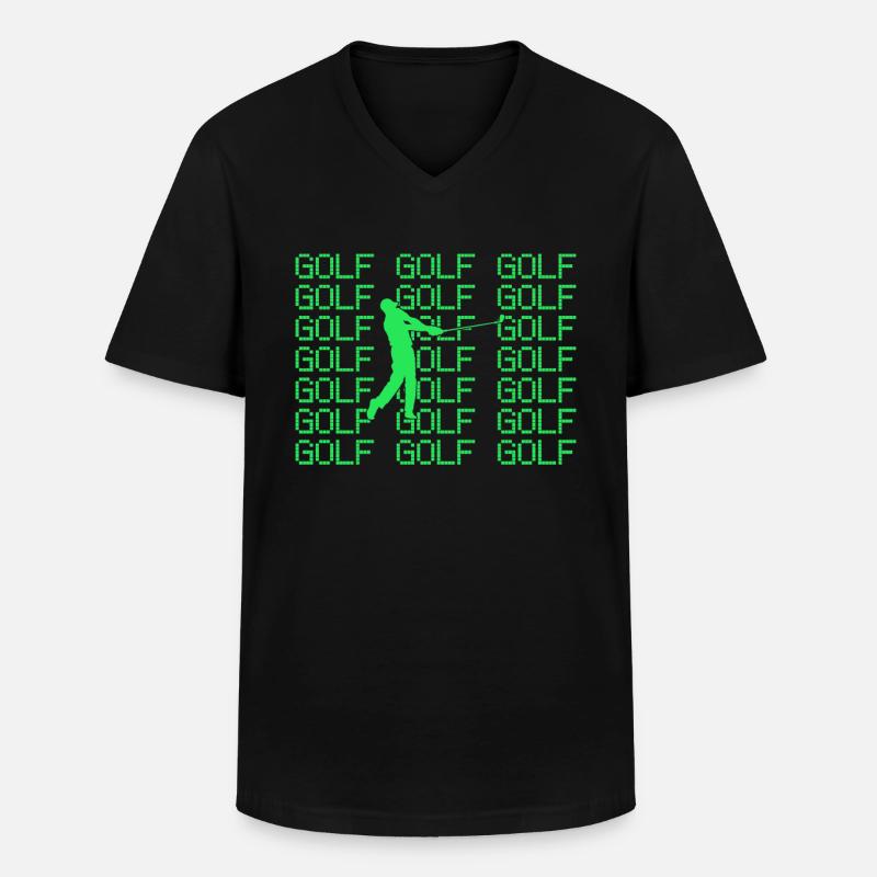 Golf - Männer-T-Shirt mit V-Ausschnitt - Schwarz
