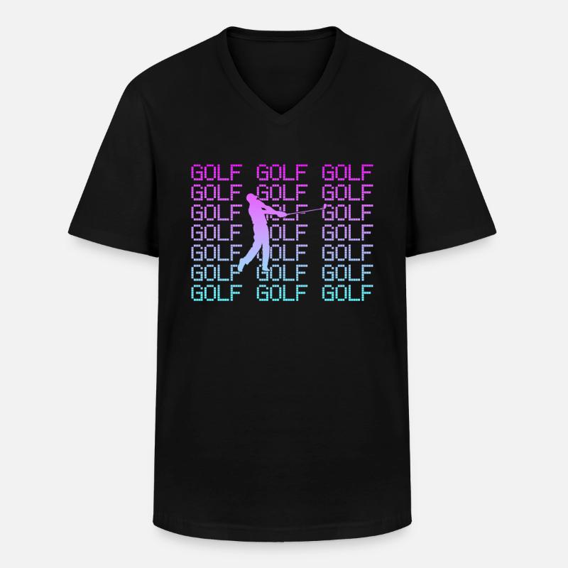 Golf - Männer-T-Shirt mit V-Ausschnitt - Schwarz
