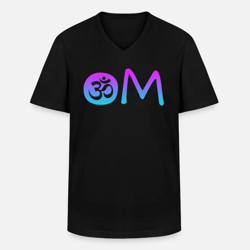 Om - Männer-T-Shirt mit V-Ausschnitt - Schwarz