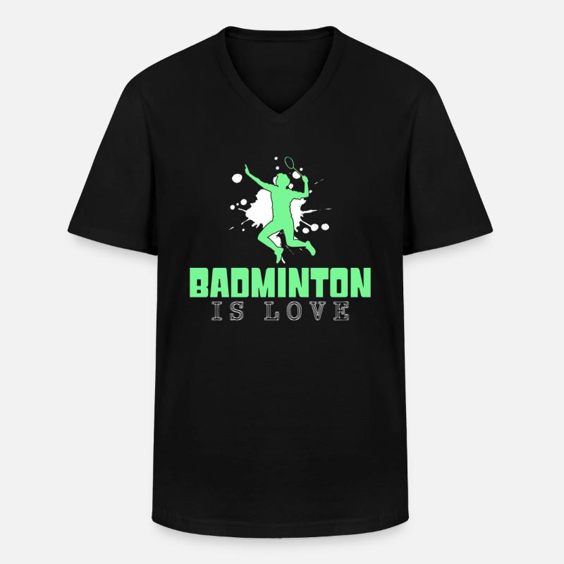 Badminton - Men's V-Neck T-Shirt - black