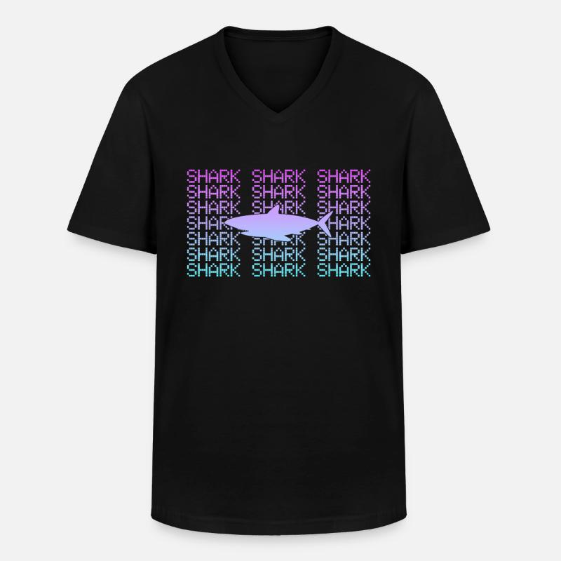 Hai - Männer-T-Shirt mit V-Ausschnitt - Schwarz