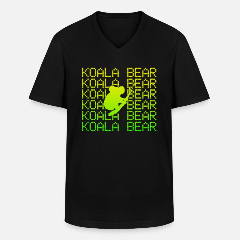 Koala Bär - Männer-T-Shirt mit V-Ausschnitt - Schwarz
