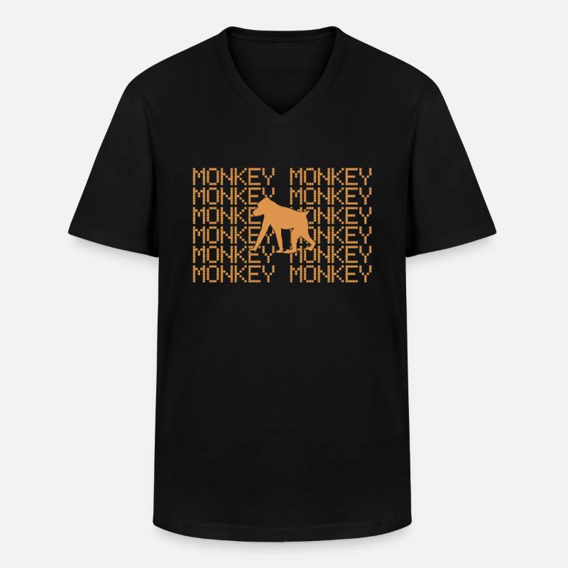 Affe - Männer-T-Shirt mit V-Ausschnitt - Schwarz