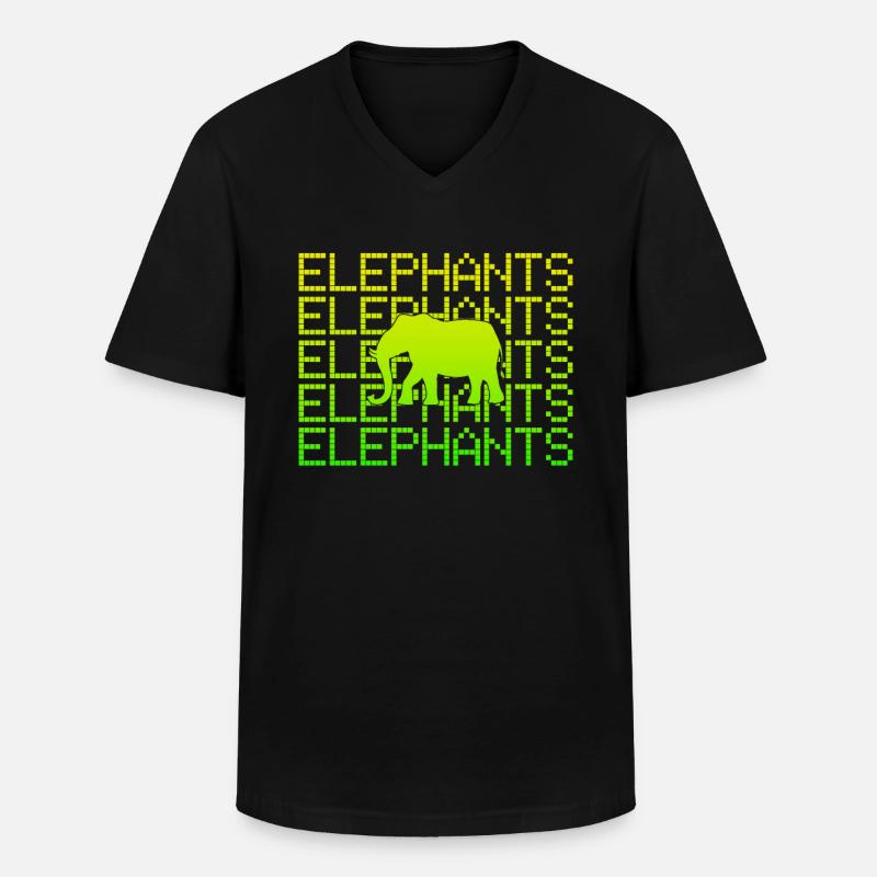 Elefant - Männer-T-Shirt mit V-Ausschnitt - Schwarz