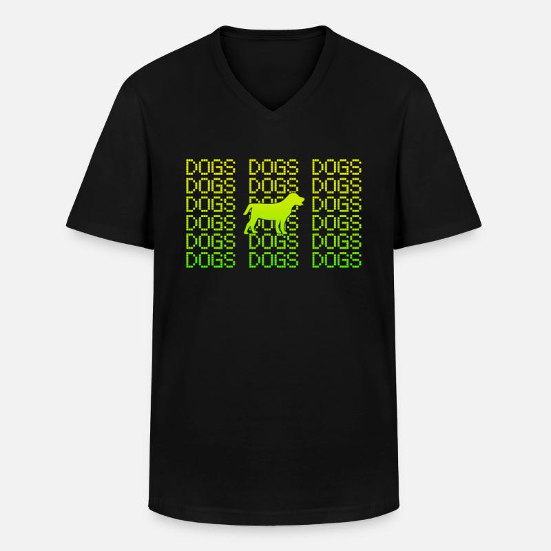 Hunde - Männer-T-Shirt mit V-Ausschnitt - Schwarz