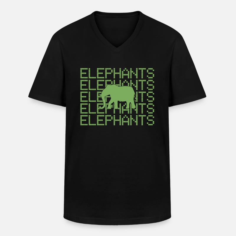 Elefant - Männer-T-Shirt mit V-Ausschnitt - Schwarz