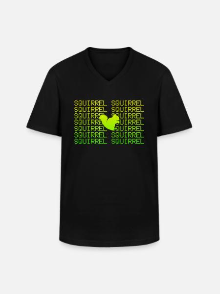 Écureuil - T-shirt col V Homme - noir