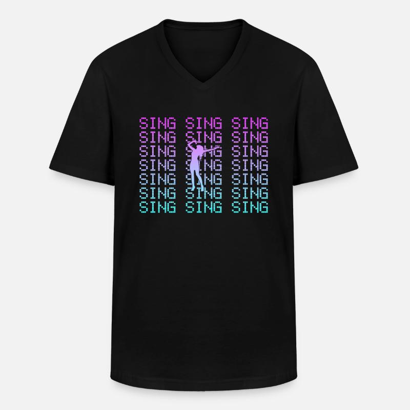 Singen - Männer-T-Shirt mit V-Ausschnitt - Schwarz