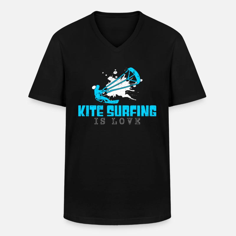 kite surfen Spruch - Männer-T-Shirt mit V-Ausschnitt - Schwarz