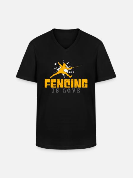 Fencing Saying - Men's V-Neck T-Shirt - black