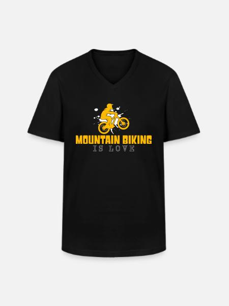Vtt - T-shirt col V Homme - noir
