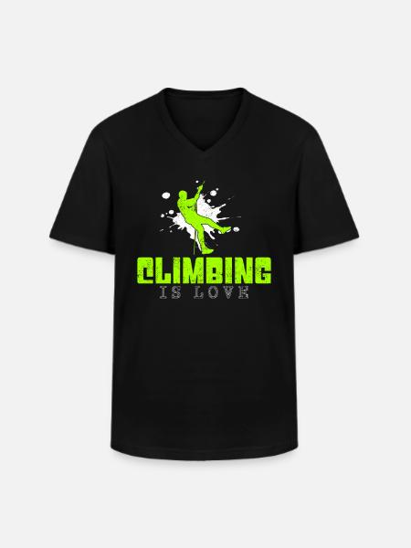 Klettern Spruch - Männer-T-Shirt mit V-Ausschnitt - Schwarz