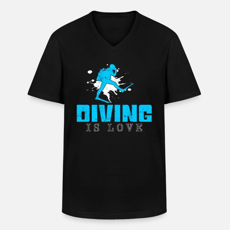 Tauchen Spruch - Männer-T-Shirt mit V-Ausschnitt - Schwarz