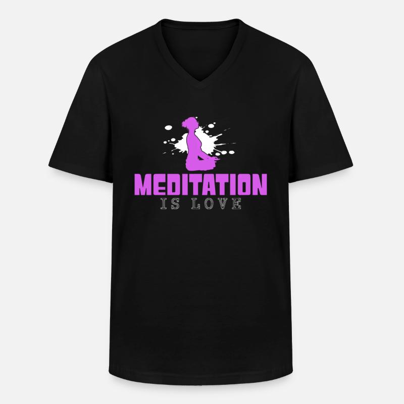 Meditation - Männer-T-Shirt mit V-Ausschnitt - Schwarz