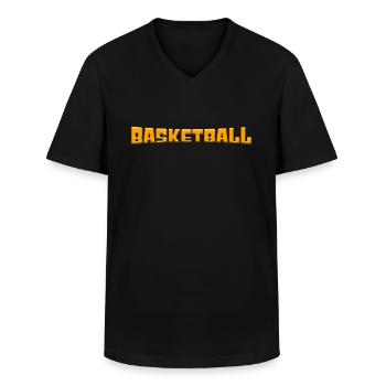 basket-ball - T-shirt col V Homme - noir - Devant - AI Model Male 178 dark (178cm)