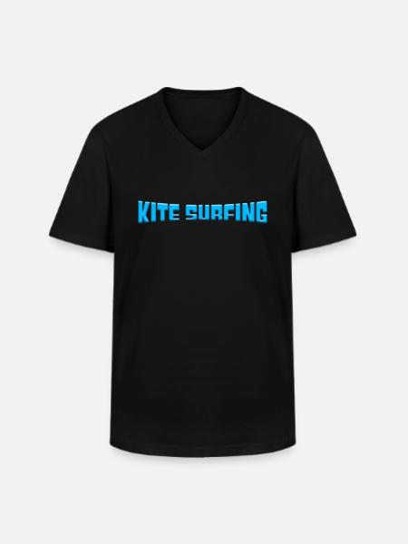 kite surfing - Men's V-Neck T-Shirt - black
