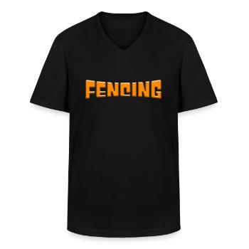 Fencing - Men's V-Neck T-Shirt - black - Front - AI Model Male 178 dark (178cm)