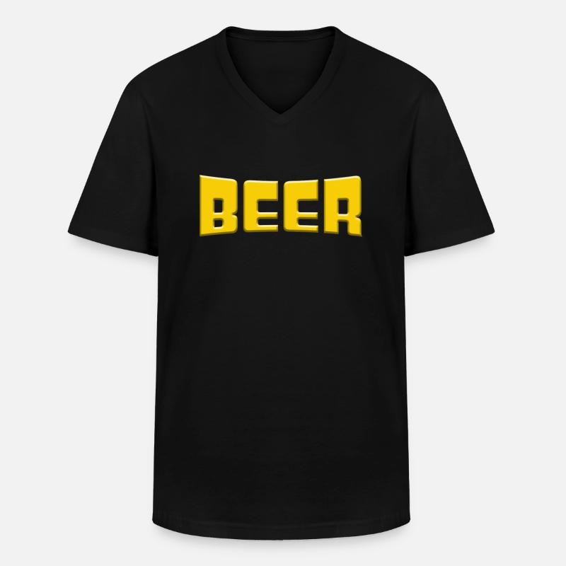 Bier - Männer-T-Shirt mit V-Ausschnitt - Schwarz