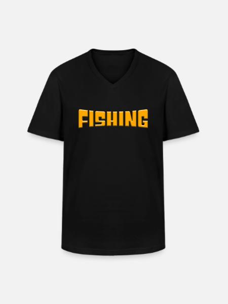 Angling - Men's V-Neck T-Shirt - black