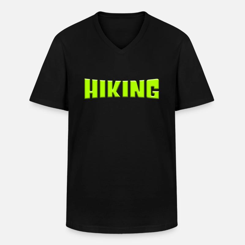 Wandern - Männer-T-Shirt mit V-Ausschnitt - Schwarz