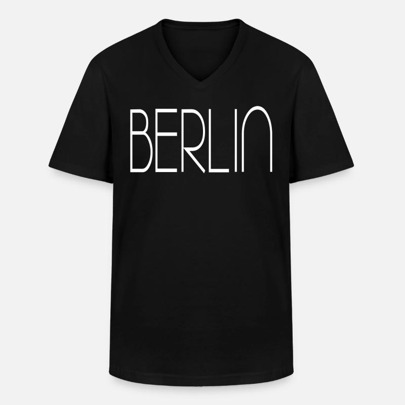 Berlin - Männer-T-Shirt mit V-Ausschnitt - Schwarz