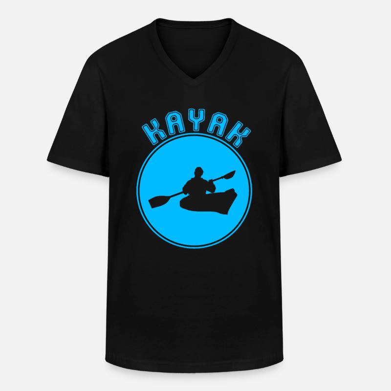 Kanu - Männer-T-Shirt mit V-Ausschnitt - Schwarz