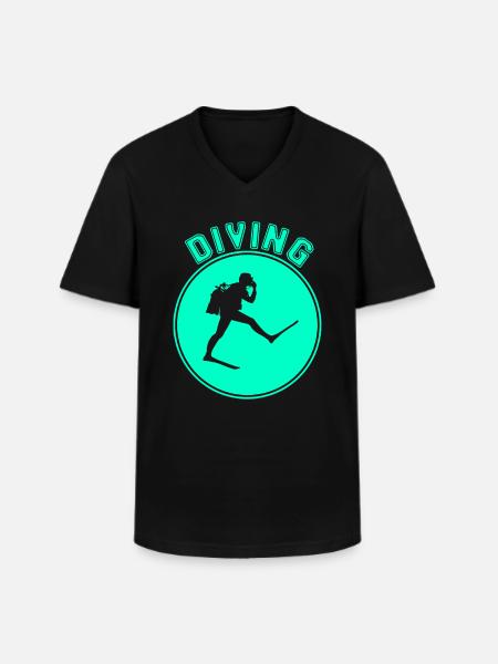 Plonger - T-shirt col V Homme - noir