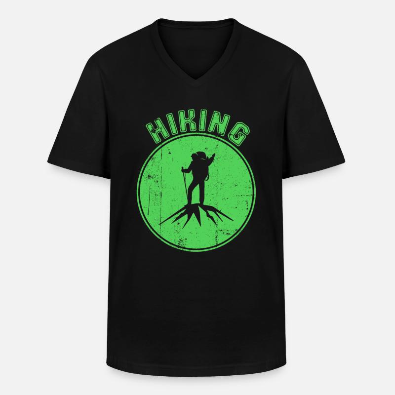 Bergsteigen - Männer-T-Shirt mit V-Ausschnitt - Schwarz