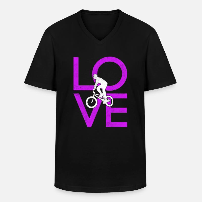 BMX - Männer-T-Shirt mit V-Ausschnitt - Schwarz