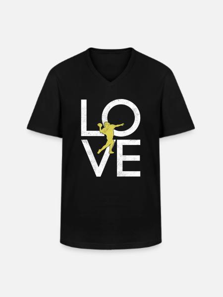 football rugby - Men's V-Neck T-Shirt - black