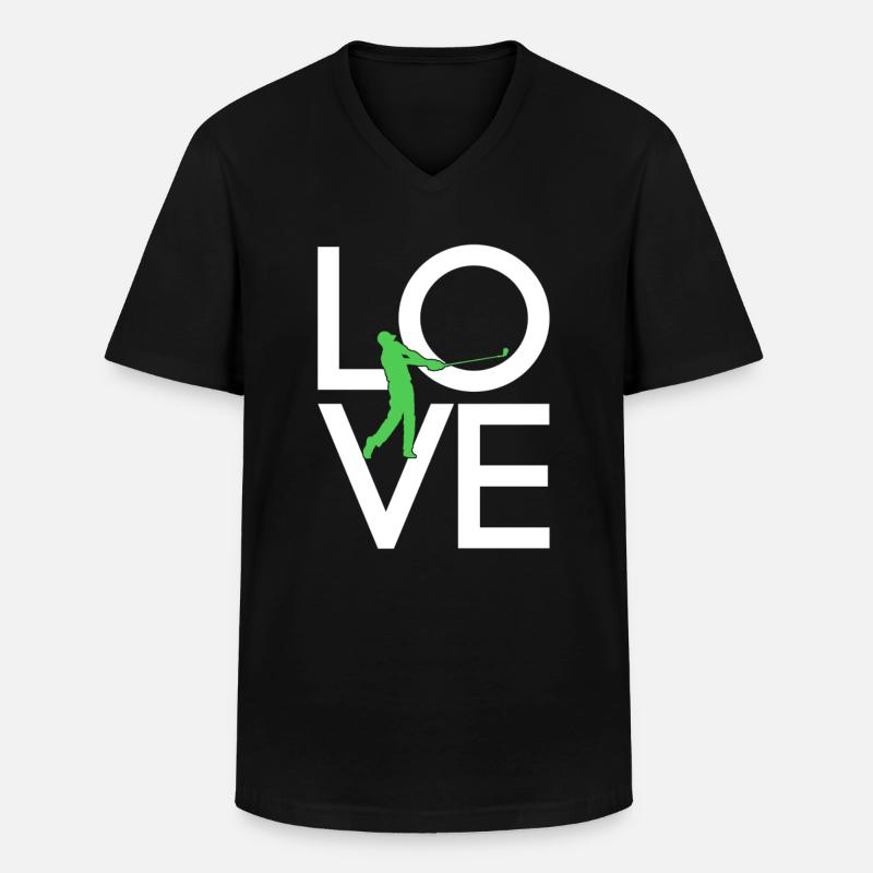 Golf - Männer-T-Shirt mit V-Ausschnitt - Schwarz