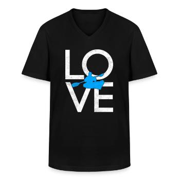 Canoe - Men's V-Neck T-Shirt - black - Front - AI Model Male 178 dark (178cm)