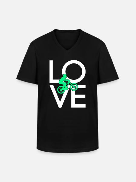 Mountain biking - Men's V-Neck T-Shirt - black