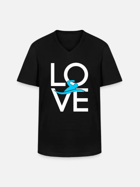 Nager - T-shirt col V Homme - noir