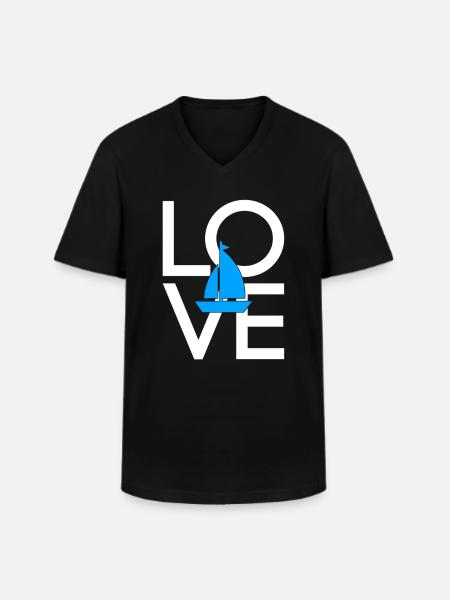 Segeln - Männer-T-Shirt mit V-Ausschnitt - Schwarz