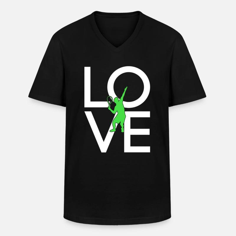Tennis - Männer-T-Shirt mit V-Ausschnitt - Schwarz