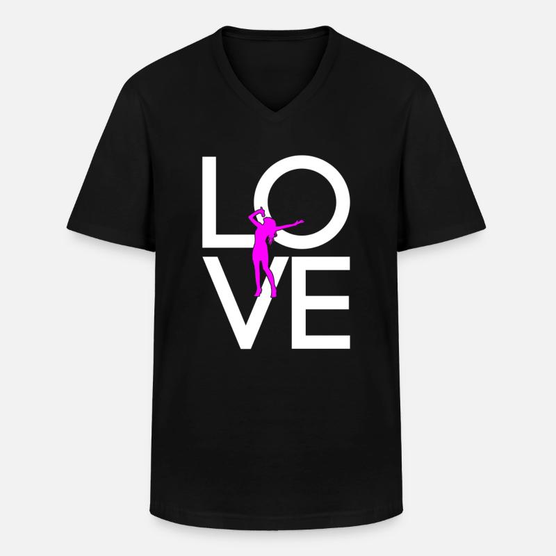 Singen - Männer-T-Shirt mit V-Ausschnitt - Schwarz