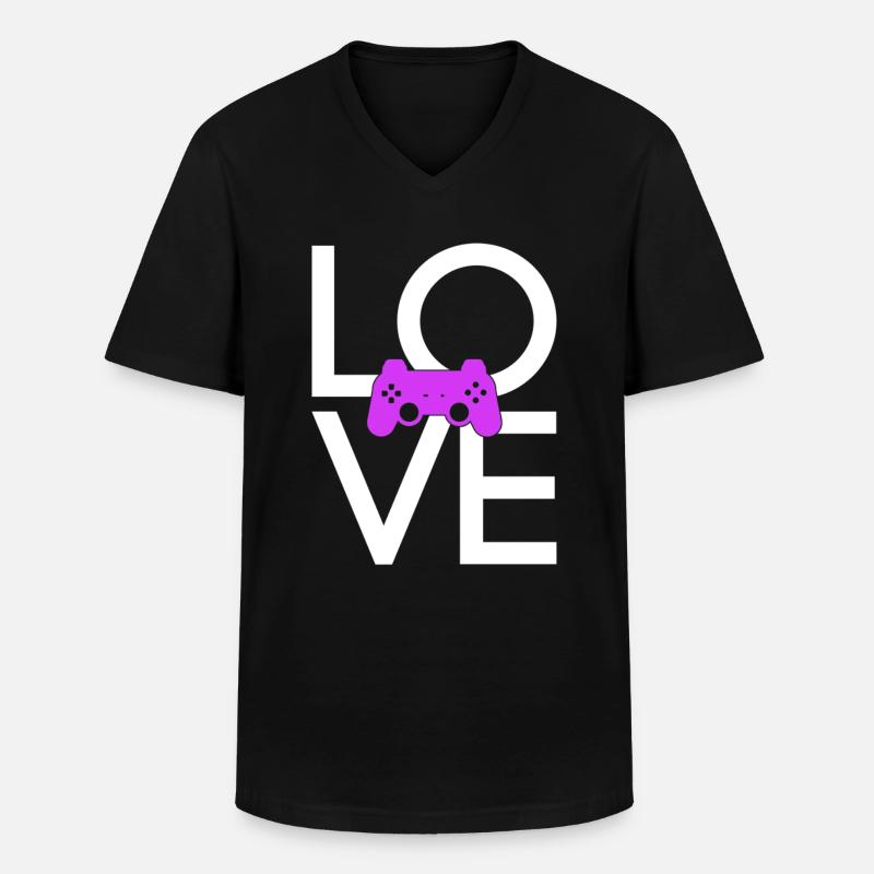 Gaming - Männer-T-Shirt mit V-Ausschnitt - Schwarz