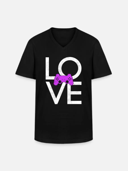 Jeu - T-shirt col V Homme - noir
