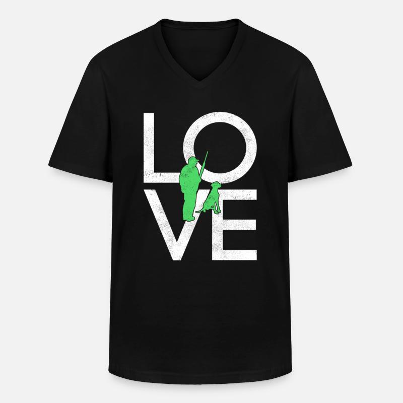 Jagen - Männer-T-Shirt mit V-Ausschnitt - Schwarz