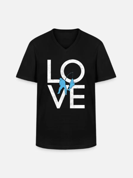 Angling - Men's V-Neck T-Shirt - black
