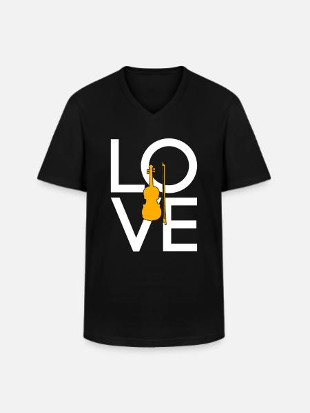 Violon - T-shirt col V Homme - noir