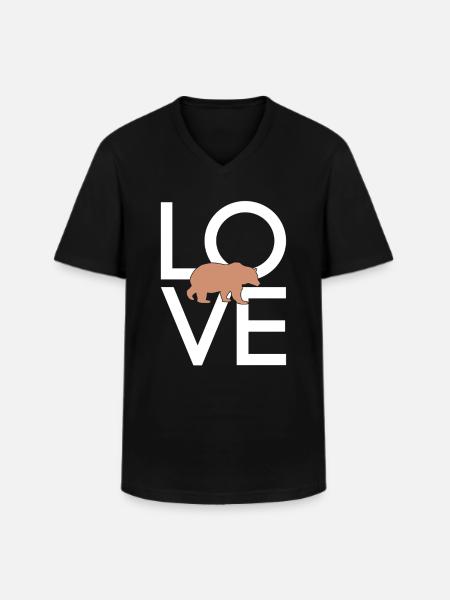 Bear - Men's V-Neck T-Shirt - black