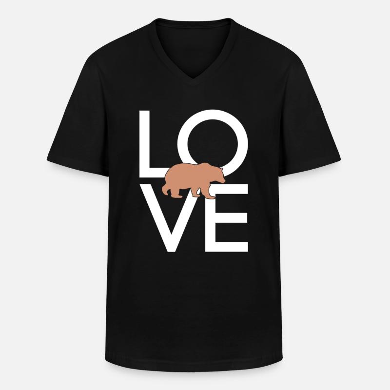 Bär - Männer-T-Shirt mit V-Ausschnitt - Schwarz