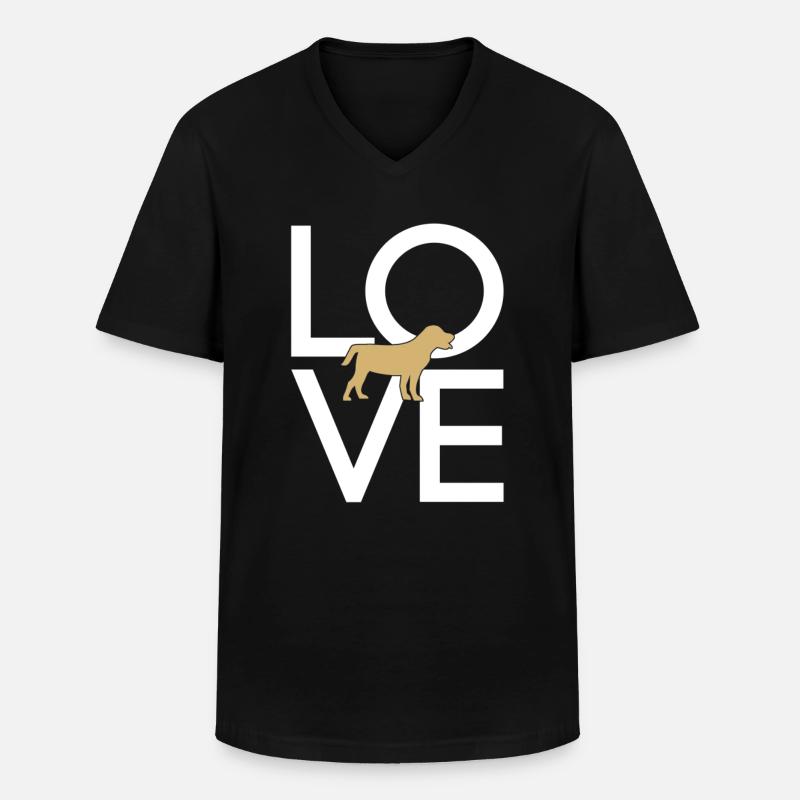Hund - Männer-T-Shirt mit V-Ausschnitt - Schwarz