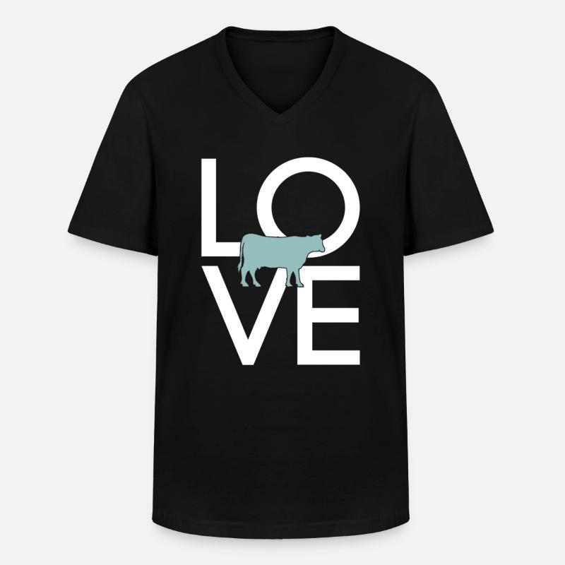 Kuh - Männer-T-Shirt mit V-Ausschnitt - Schwarz