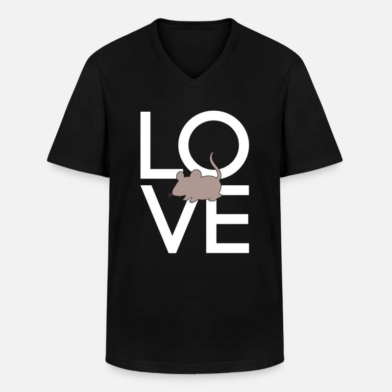 Maus - Männer-T-Shirt mit V-Ausschnitt - Schwarz