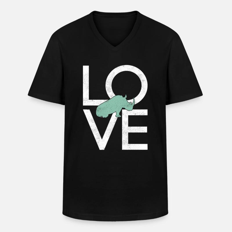 Nashorn - Männer-T-Shirt mit V-Ausschnitt - Schwarz