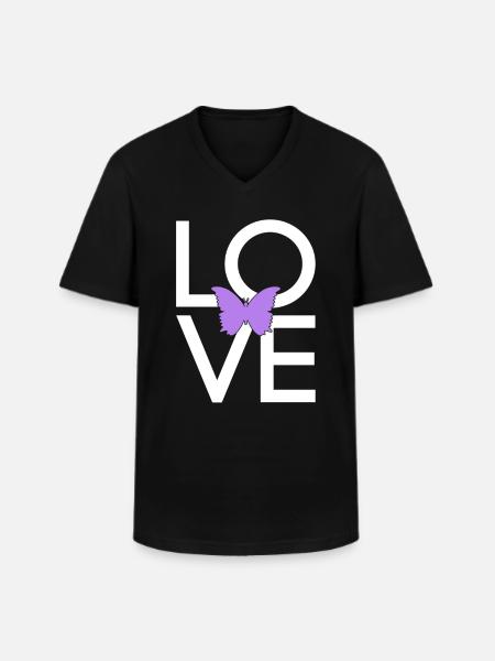 Butterfly - Men's V-Neck T-Shirt - black