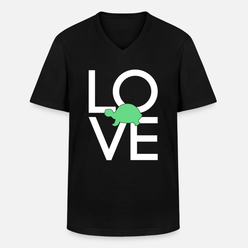 Turtle - Men's V-Neck T-Shirt - black